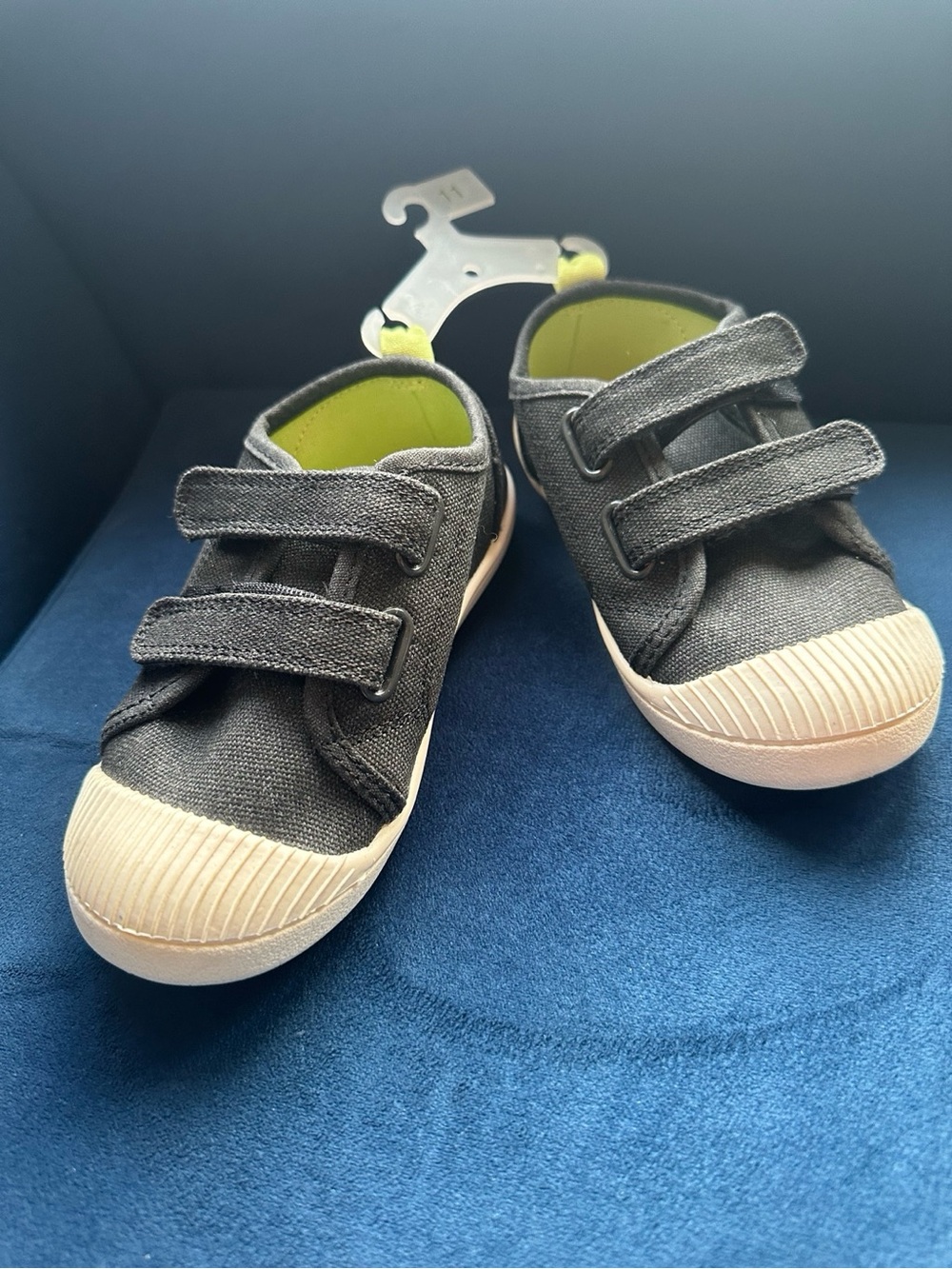 Cat & Jack Parker Black Canvas Velcro Sneakers Size 11T